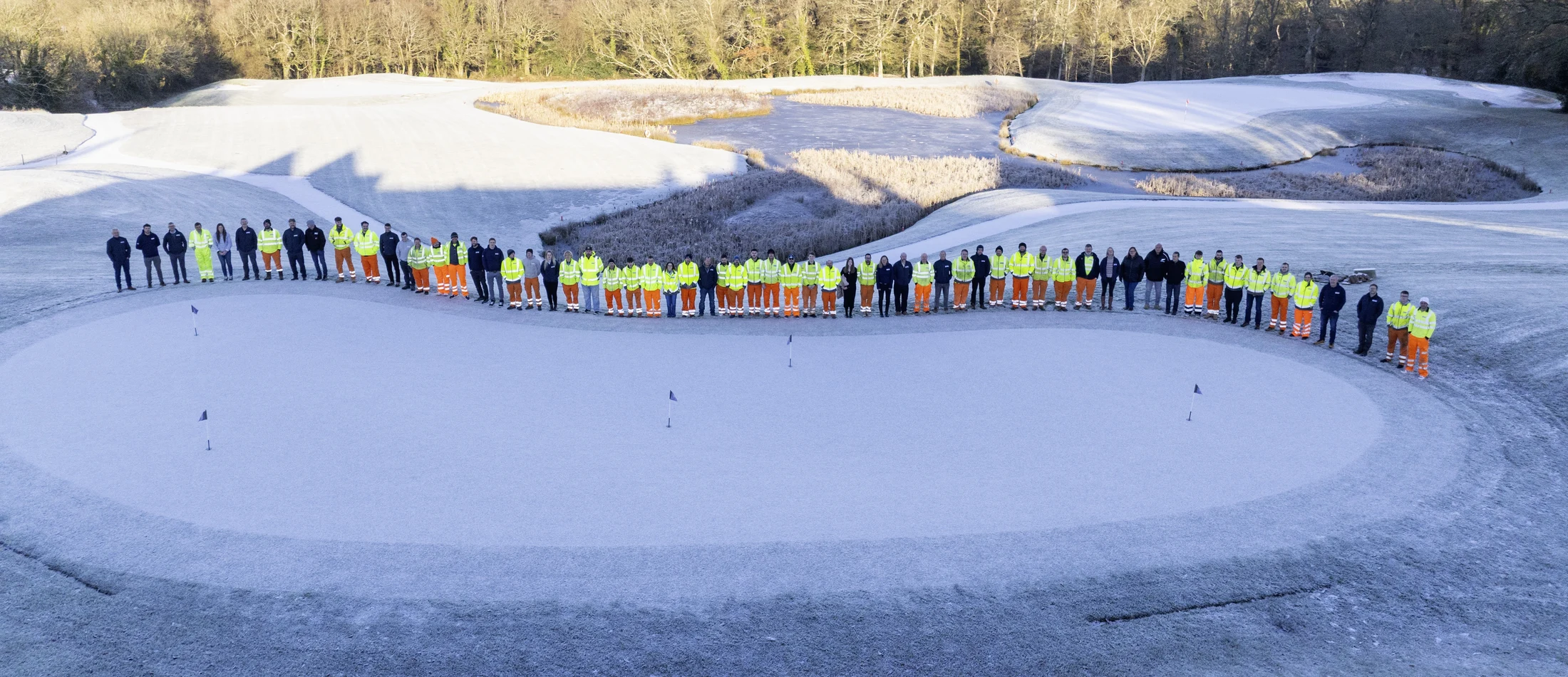 Bridge Civil Engineering team gathered outdoors on a frosty morning